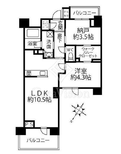 クリオラベルヴィ横濱サウス　805号室　間取り