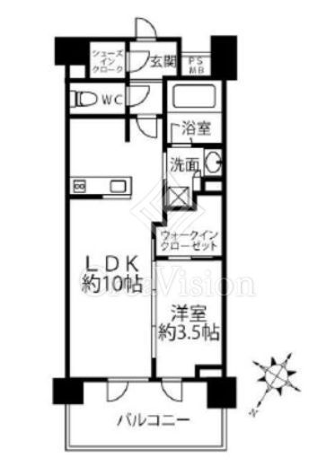 クリオラベルヴィ横濱サウス　903号室　間取り