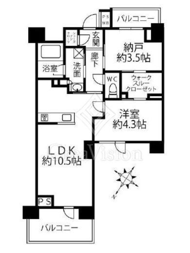 クリオラベルヴィ横濱サウス　305号室　間取り