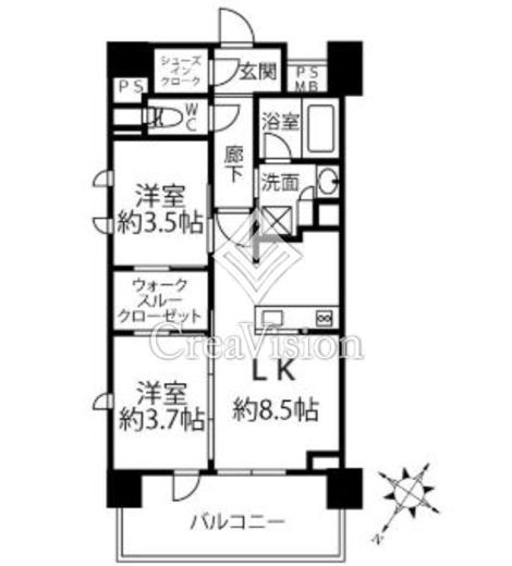 クリオラベルヴィ横濱サウス　201号室　間取り