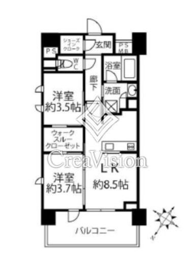 クリオラベルヴィ横濱サウス　601号室　間取り