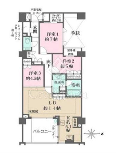 ザ・パークハウス代々木大山レジデンス　516号室　間取り