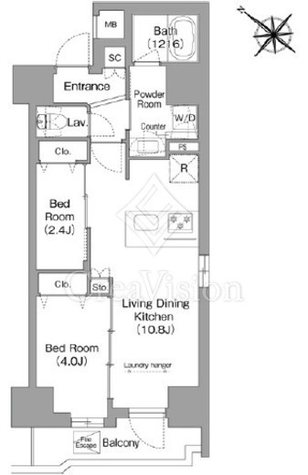 コンフォリア・リヴ茅場町　503号室　間取り
