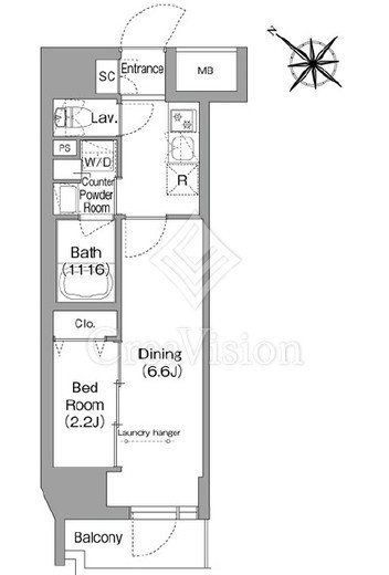 コンフォリア・リヴ茅場町　701号室　間取り