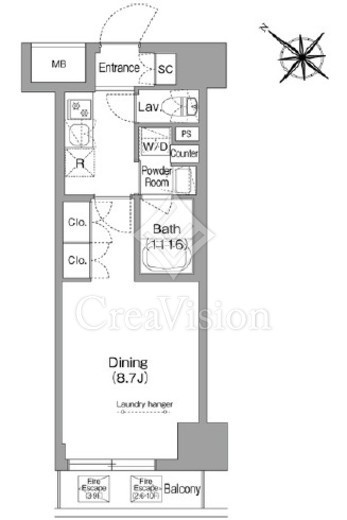 コンフォリア・リヴ茅場町　902号室　間取り