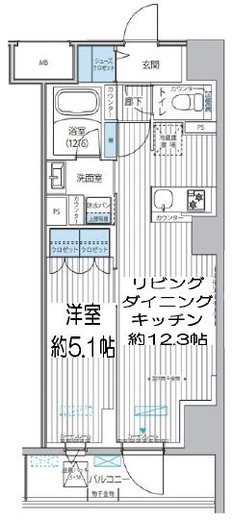 メゾンクロロ　402号室　間取り