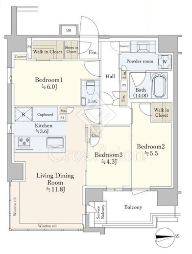 ブリリア早稲田鶴巻町　1003号室　間取り