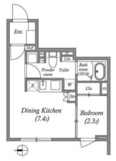 ES-Grande門前仲町デュオ　102号室　間取り