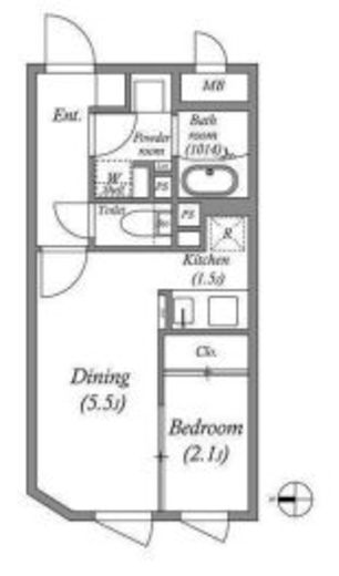 ES-Grande門前仲町デュオ　203号室　間取り