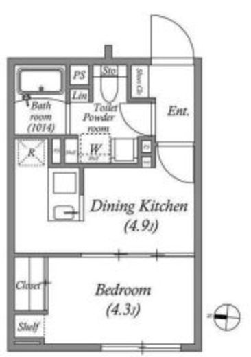 ES-Grande門前仲町デュオ　406号室　間取り