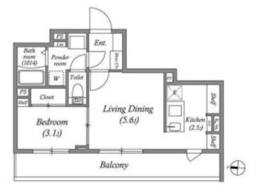 ES-Grande門前仲町デュオ　504号室　間取り