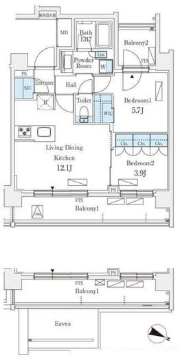 シーズンフラッツ町屋　201号室　間取り