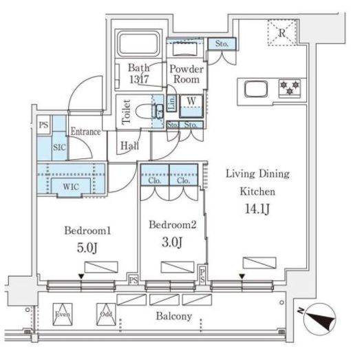 シーズンフラッツ町屋　305号室　間取り