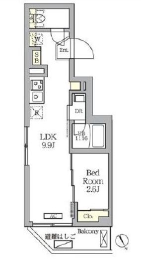 ハーモニーレジデンス馬込　207号室　間取り