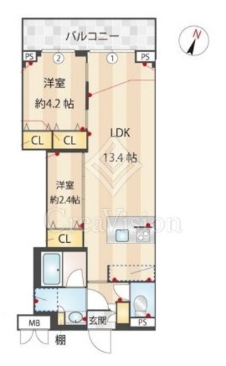 ZOOM蒲田EAST　306号室　間取り