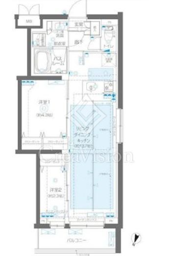 ZOOM蒲田EAST　307号室　間取り