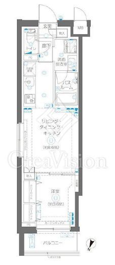 ZOOM蒲田EAST　401号室　間取り