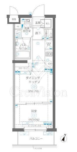 ZOOM蒲田EAST　509号室　間取り