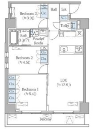 グランジット月島TOKYO BAY　803号室　間取り