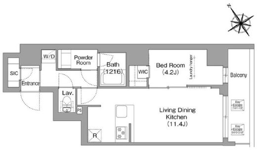 コンフォリア・リヴ上野　1101号室　間取り