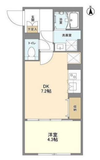 ウェルスクエア中野坂上Ⅱ　104号室　間取り