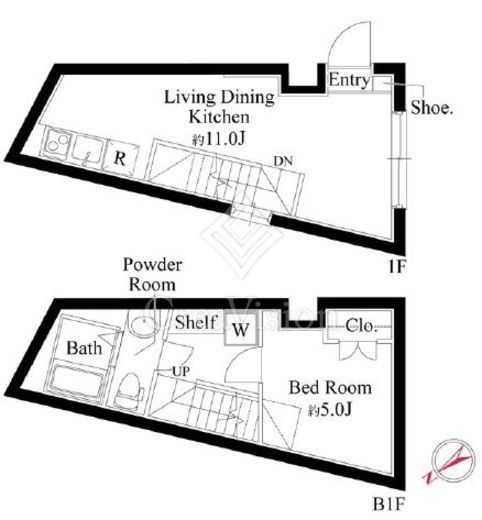 THE ONE Ichigaya　101号室　間取り