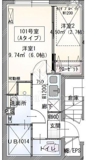 ラヴィエール秋葉原　401号室　間取り