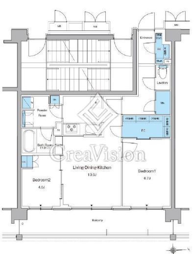 ルフォンプログレ高田馬場ノース　408号室　間取り