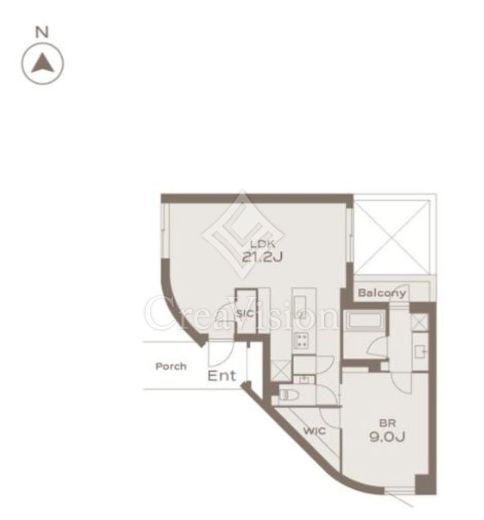 THE GRANDUO KAMIMEGURO　202号室　間取り