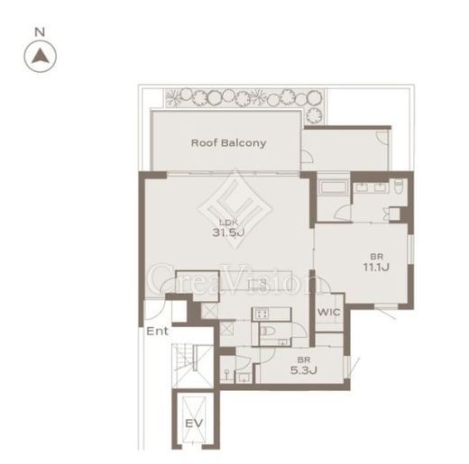 THE GRANDUO KAMIMEGURO　402号室　間取り