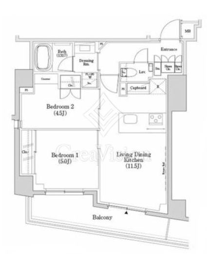 ザ・パークハビオSOHO市谷左内町　106号室　間取り