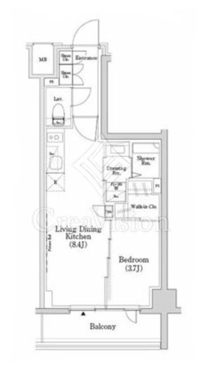 ザ・パークハビオSOHO市谷左内町　201号室　間取り