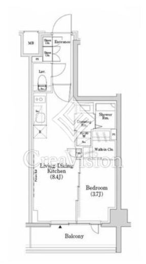 ザ・パークハビオSOHO市谷左内町　401号室　間取り
