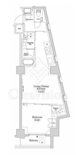 ザ・パークハビオSOHO市谷左内町　407号室　間取り