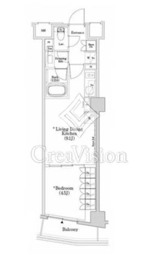 ザ・パークハビオSOHO市谷左内町　408号室　間取り