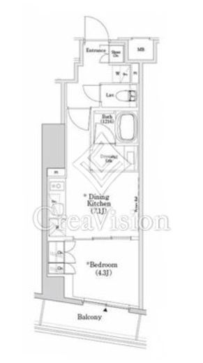 ザ・パークハビオSOHO市谷左内町　411号室　間取り