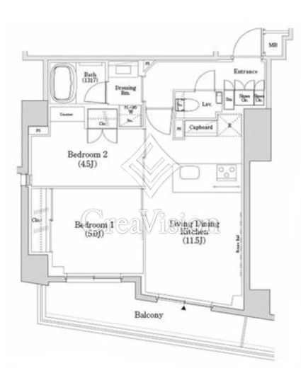 ザ・パークハビオSOHO市谷左内町　412号室　間取り