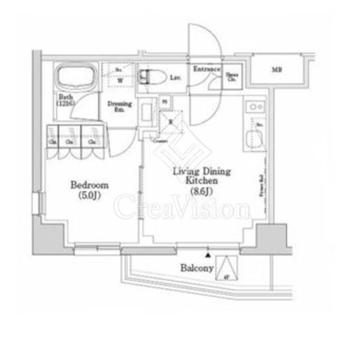 ザ・パークハビオSOHO市谷左内町　414号室　間取り
