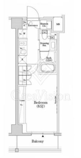 ザ・パークハビオSOHO市谷左内町　416号室　間取り