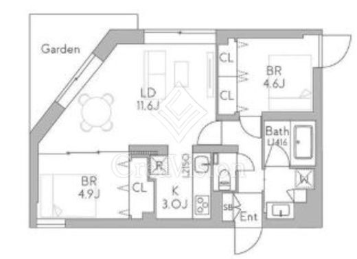 グランデュオ千歳船橋7 (GranDuo Chitosehunabashi7)　104号室　間取り