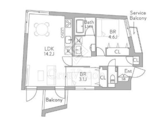 グランデュオ千歳船橋7 (GranDuo Chitosehunabashi7)　203号室　間取り