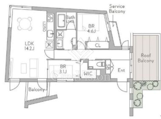 グランデュオ千歳船橋7 (GranDuo Chitosehunabashi7)　303号室　間取り