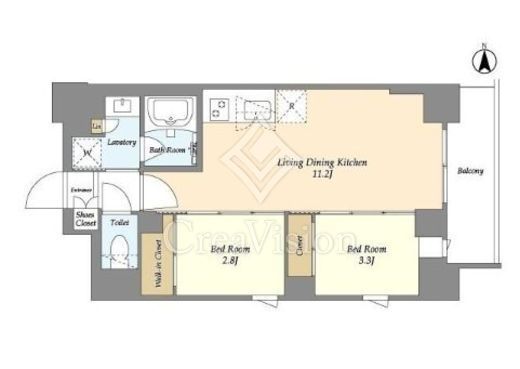 スタイリオフィット武蔵小杉Ⅱ　201号室　間取り