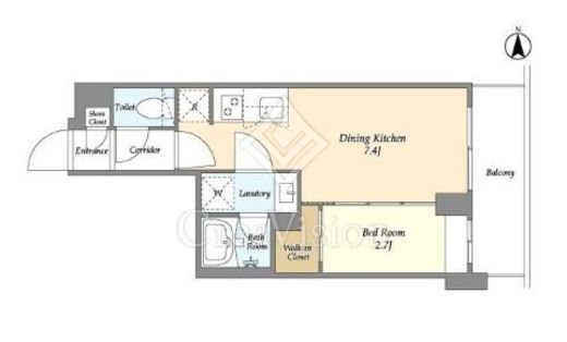スタイリオフィット武蔵小杉Ⅱ　202号室　間取り