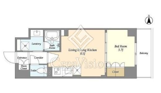 スタイリオフィット武蔵小杉Ⅱ　406号室　間取り