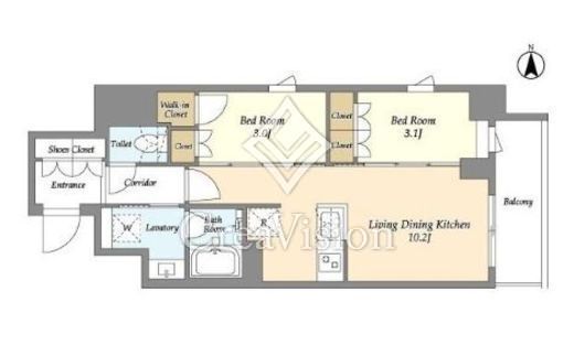スタイリオフィット武蔵小杉Ⅱ　407号室　間取り