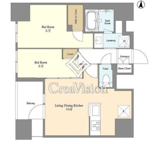 ドゥーエ両国Ⅳ　1102号室　間取り