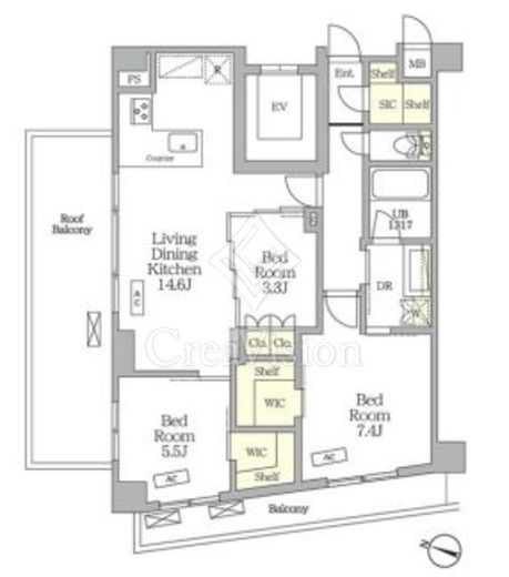 AIFLAT明大前　502号室　間取り