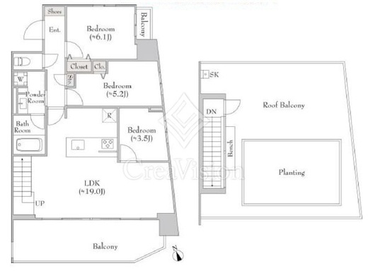 ルミーク門前仲町　1002号室　間取り