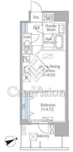 PRIME SQUAREIII　1002号室　間取り